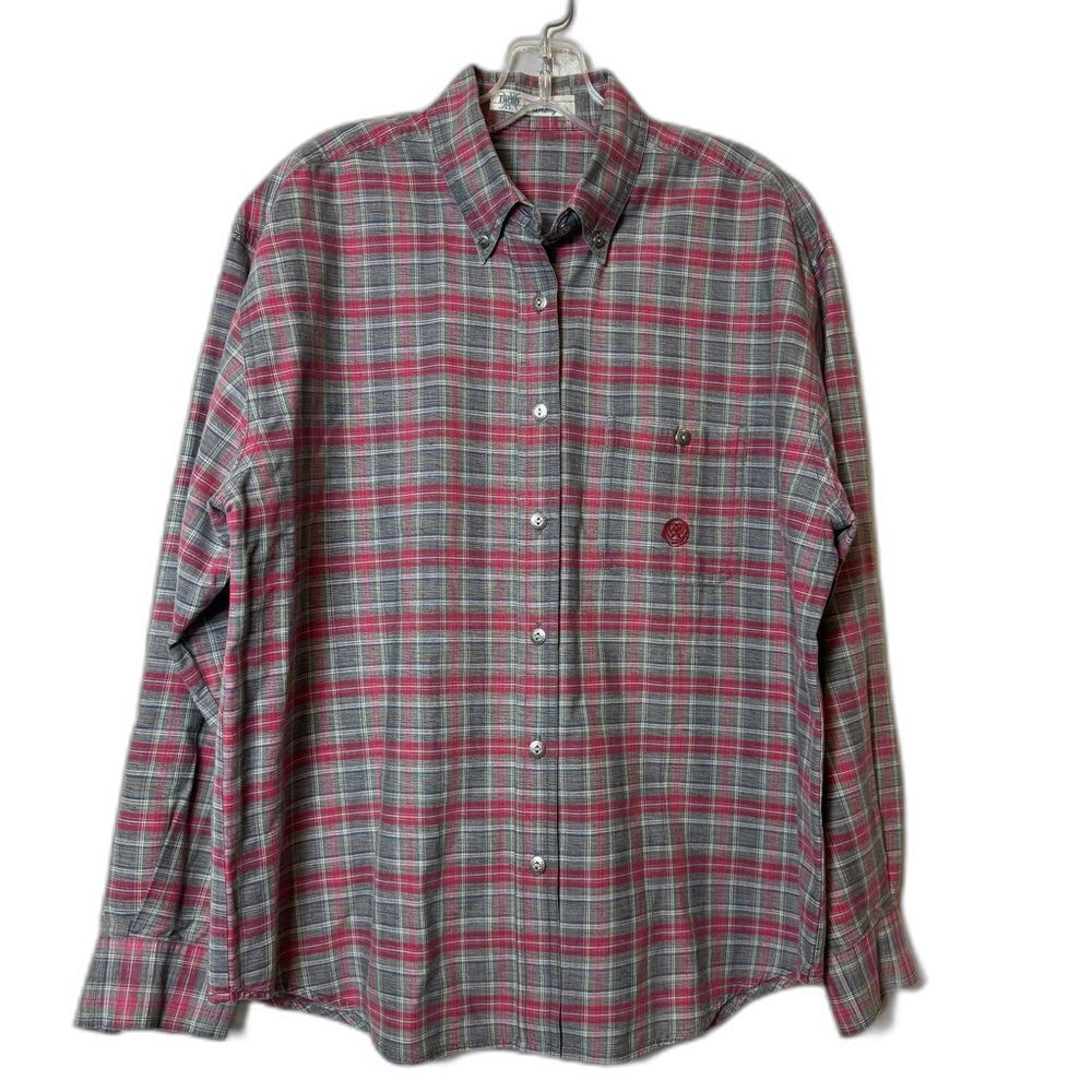 Wrangler 20X Plaid Women’s Button Down Shirt Red Gray Western Cowgirl size XL